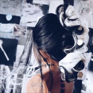 Half Black-White Lace Front Wig